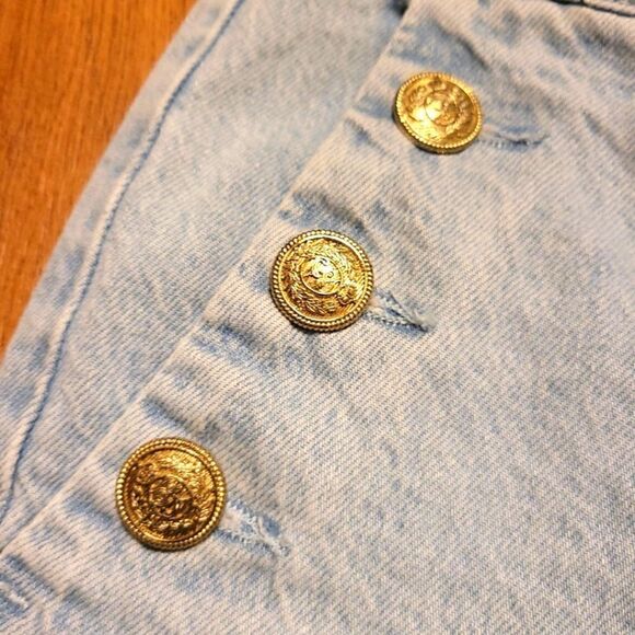 Zara High Waisted Sailor Nautical Front Style Light Wash Denim Jeans Size S - Picture 5 of 6